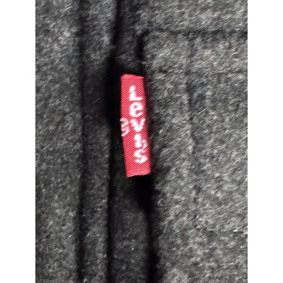 Levi's Men's Sz S Gray Wool Blend Hooded Military Trucker Jacket Charcoal Gray - Picture 6 of 12